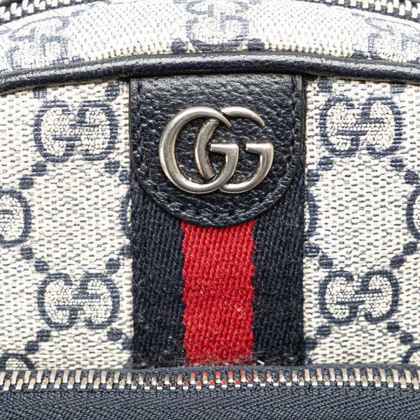 グッチ GGスプリーム オフィディア 斜め掛け ショルダーバッグ 671682 ベージュ ネイビー PVC レザー レディース GUCCI 【中古】