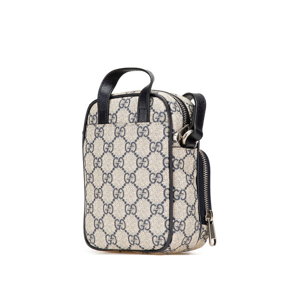 グッチ GGスプリーム オフィディア 斜め掛け ショルダーバッグ 671682 ベージュ ネイビー PVC レザー レディース GUCCI 【中古】