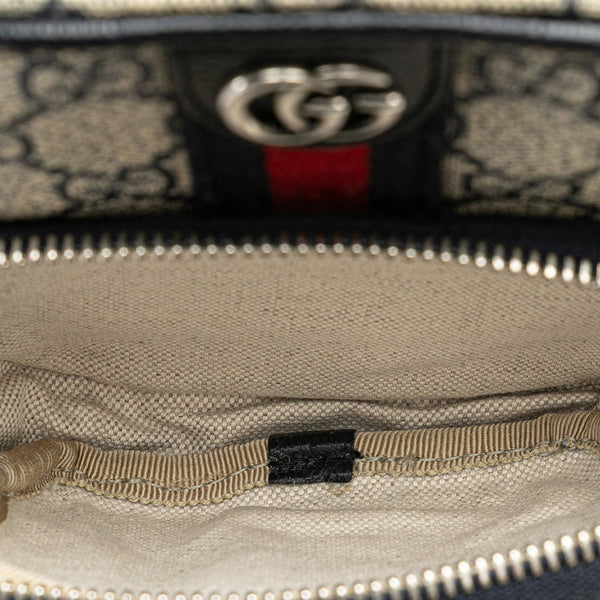 グッチ GGスプリーム オフィディア 斜め掛け ショルダーバッグ 671682 ベージュ ネイビー PVC レザー レディース GUCCI 【中古】