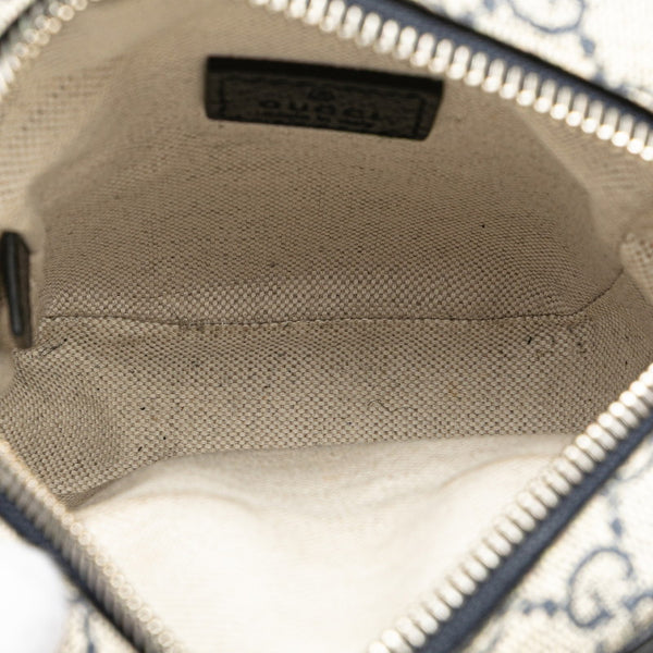 グッチ GGスプリーム オフィディア 斜め掛け ショルダーバッグ 671682 ベージュ ネイビー PVC レザー レディース GUCCI 【中古】