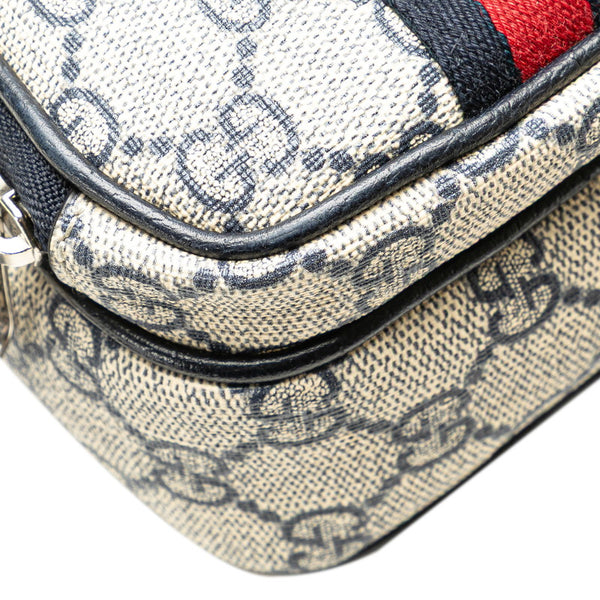 グッチ GGスプリーム オフィディア 斜め掛け ショルダーバッグ 671682 ベージュ ネイビー PVC レザー レディース GUCCI 【中古】