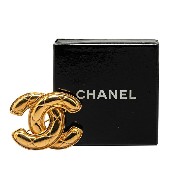 シャネル ヴィンテージ マトラッセ ココマーク ブローチ ゴールド メッキ レディース CHANEL 【中古】
