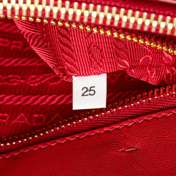プラダ ナッパ ハンドバッグ ショルダーバッグ 2WAY レッド レザー レディース PRADA 【中古】