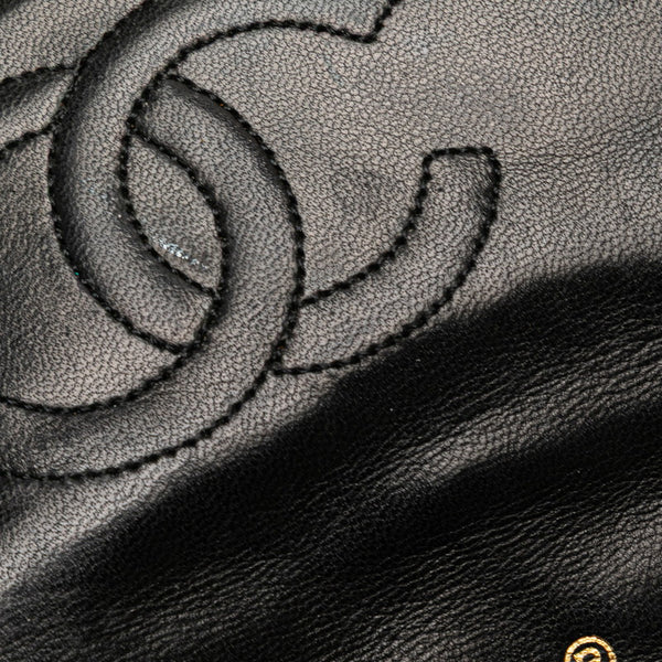 シャネル ミニマトラッセ ココマーク チェーン ショルダーバッグ ブラック ラムスキン レディース CHANEL 【中古】