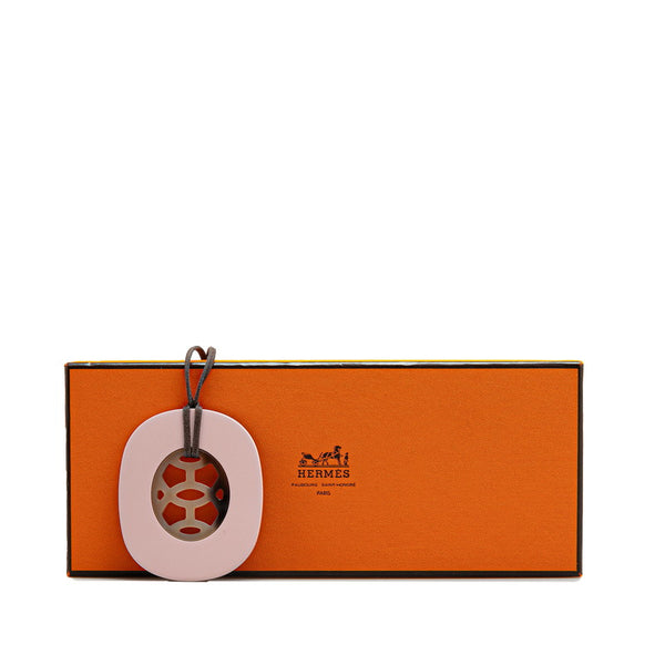 エルメス ネックレス ピンク ブラウン バッファローホーン ラッカーウッド レディース HERMES 【中古】