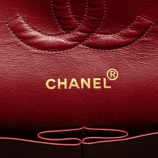 シャネル マトラッセ25 ココマーク ダブルフラップ チェーン ショルダーバッグ ブラック ラムスキン レディース CHANEL 【中古】