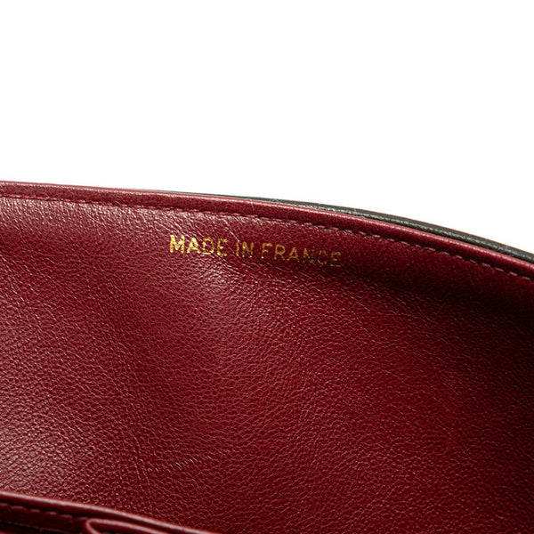 シャネル マトラッセ25 ココマーク ダブルフラップ チェーン ショルダーバッグ ブラック ラムスキン レディース CHANEL 【中古】