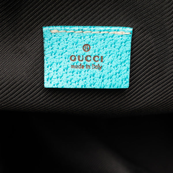 グッチ GGキャンバス ミニハンドバッグ 124542 ベージュ ブルー キャンバス レザー レディース GUCCI 【中古】
