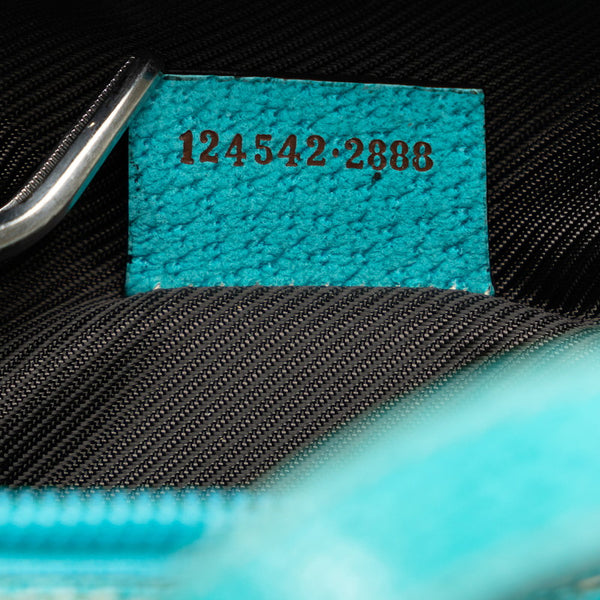 グッチ GGキャンバス ミニハンドバッグ 124542 ベージュ ブルー キャンバス レザー レディース GUCCI 【中古】