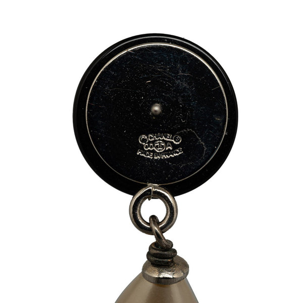 シャネル ココマーク ラインストーン パール スイングピアス ブラック メタル レディース CHANEL 【中古】