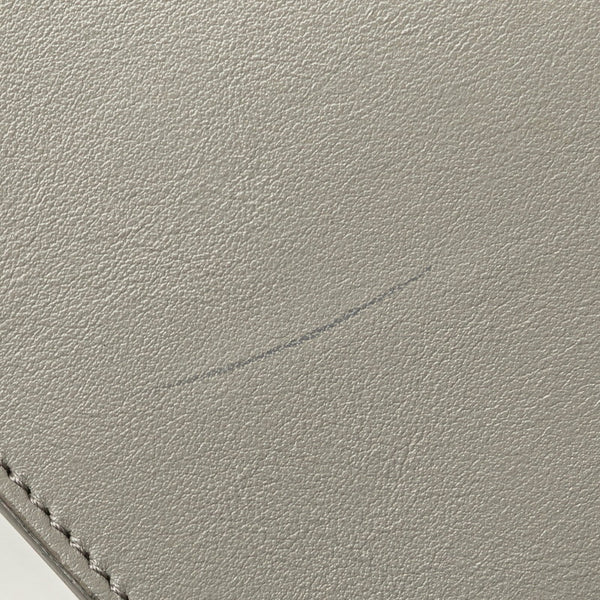 サンローラン YSLロゴ ベイビーカバス ハンドバッグ ショルダーバッグ 2WAY グレー レザー レディース SAINT LAURENT 【中古】