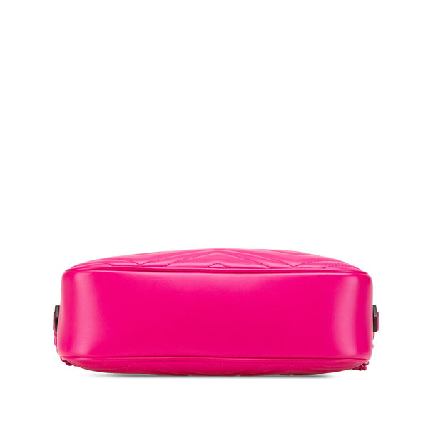 グッチ GGマーモント 斜め掛け チェーン ショルダーバッグ 447632 ピンク レザー レディース GUCCI 【中古】