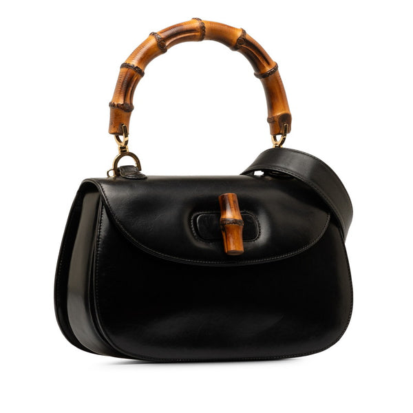グッチ バンブー ハンドバッグ ショルダーバッグ 2WAY 000-1364 ブラック レザー レディース GUCCI 【中古】