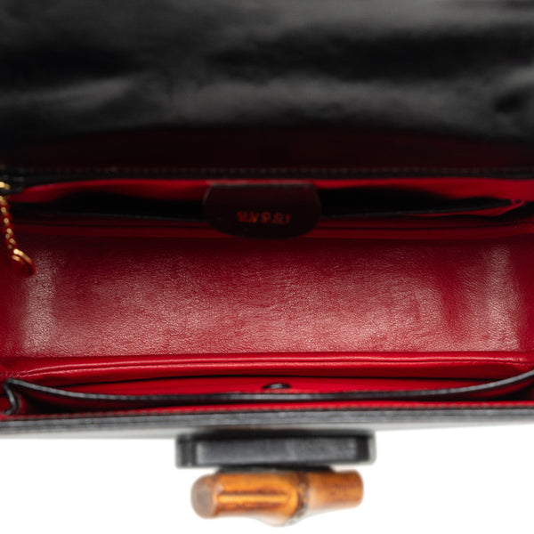 グッチ バンブー ハンドバッグ ショルダーバッグ 2WAY 000-1364 ブラック レザー レディース GUCCI 【中古】