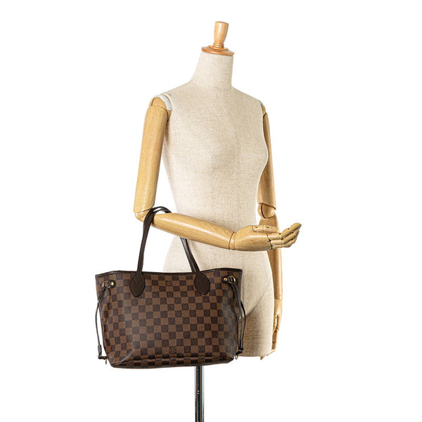 ルイ ヴィトン ダミエ ネヴァーフルPM ハンドバッグ N51109 ブラウン PVC レザー レディース LOUIS VUITTON 【中古】