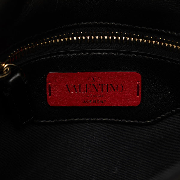 ヴァレンチノ キャンディスタッズ 斜め掛け チェーン ショルダーバッグ ブラック レザー レディース Valentino 【中古】