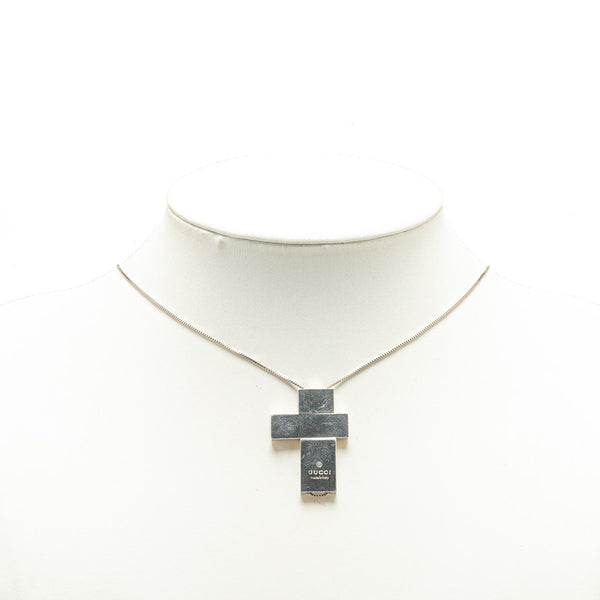 グッチ セパレート クロス 十字架 ベネチアン チェーン ネックレス SV925 シルバー レディース GUCCI 【中古】
