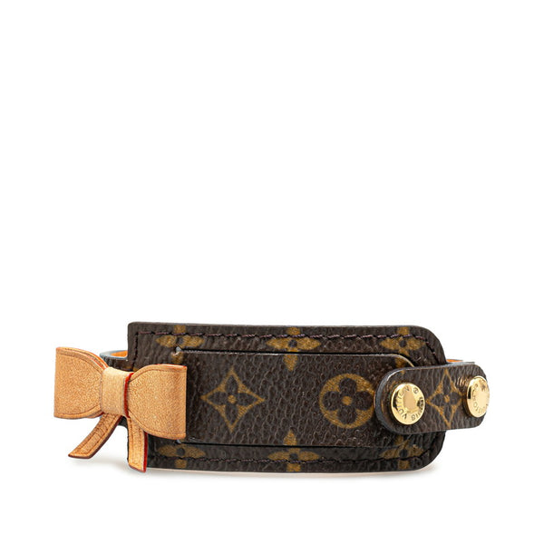 ルイ ヴィトン モノグラム ブラスレ ポルトアドレス リボン ブレスレット M92577 ブラウン PVC レザー レディース LOUIS VUITTON 【中古】