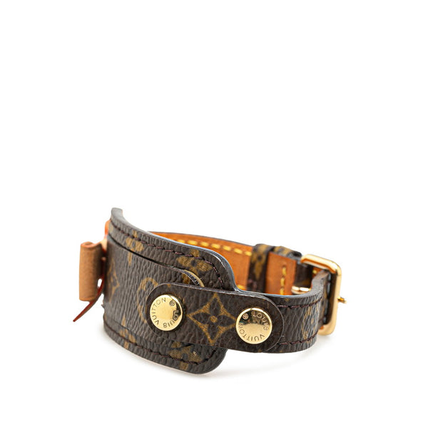 ルイ ヴィトン モノグラム ブラスレ ポルトアドレス リボン ブレスレット M92577 ブラウン PVC レザー レディース LOUIS VUITTON 【中古】