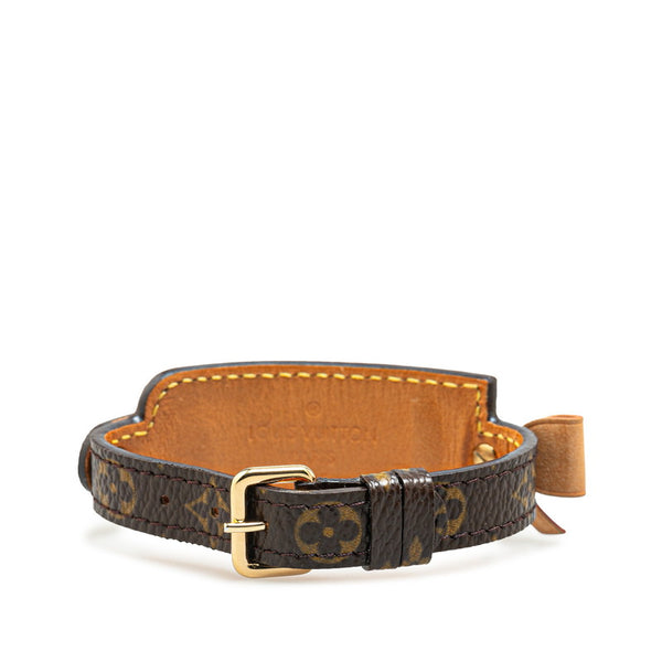 ルイ ヴィトン モノグラム ブラスレ ポルトアドレス リボン ブレスレット M92577 ブラウン PVC レザー レディース LOUIS VUITTON 【中古】