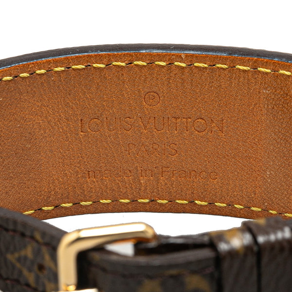 ルイ ヴィトン モノグラム ブラスレ ポルトアドレス リボン ブレスレット M92577 ブラウン PVC レザー レディース LOUIS VUITTON 【中古】