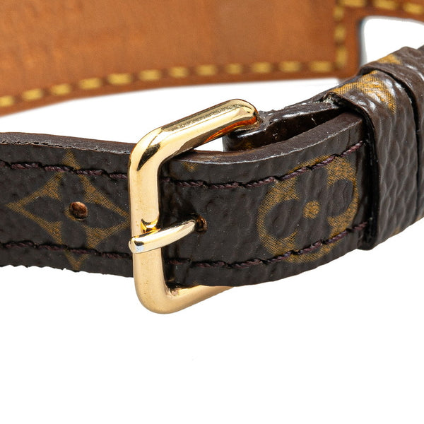 ルイ ヴィトン モノグラム ブラスレ ポルトアドレス リボン ブレスレット M92577 ブラウン PVC レザー レディース LOUIS VUITTON 【中古】