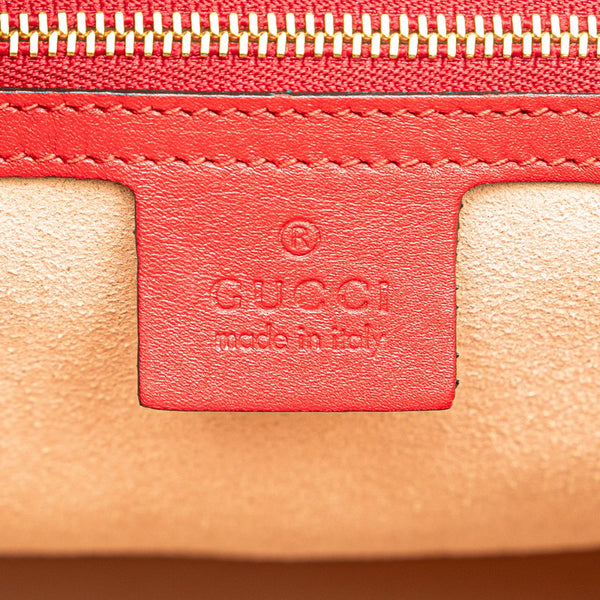グッチ ロゴ チェーン ショルダーバッグ ハンドバッグ トートバッグ 453561 レッド レザー レディース GUCCI 【中古】