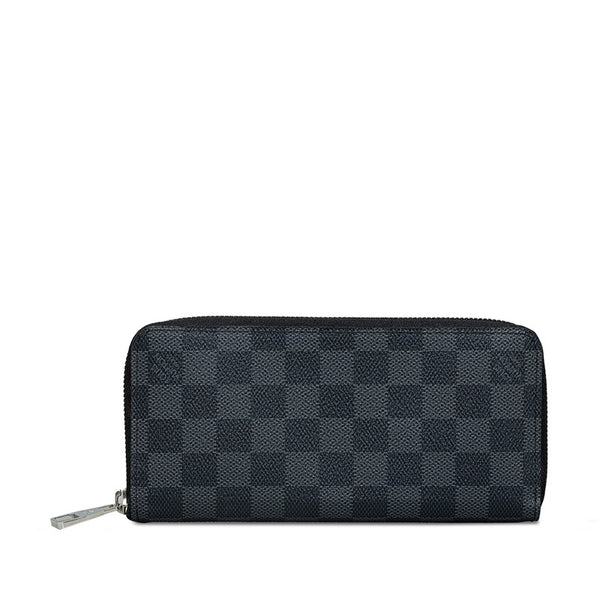 ルイ ヴィトン ダミエ グラフィット ジッピーウォレット ヴェルティカル ラウンドファスナー 長財布 N63095 ブラック PVC レザー メンズ LOUIS VUITTON 【中古】