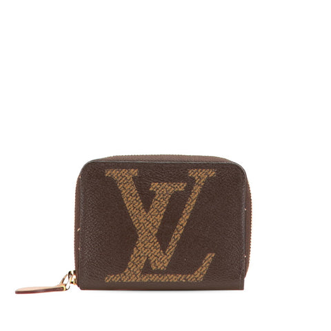 ルイ ヴィトン モノグラム ジャイアント ジッピー コインパース コインケース M69354 ブラウン ブラック PVC レザー レディース LOUIS VUITTON 【中古】