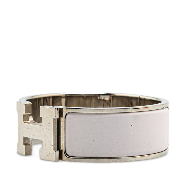 エルメス クリッククラックH GM  バングル シルバー ピンク メタル レディース HERMES 【中古】