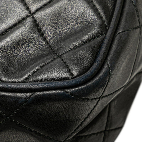 シャネル マトラッセ ココマーク タッセル 斜め掛け ショルダーバッグ ブラック ラムスキン レディース CHANEL 【中古】