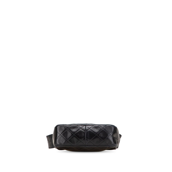 シャネル マトラッセ ココマーク タッセル 斜め掛け ショルダーバッグ ブラック ラムスキン レディース CHANEL 【中古】