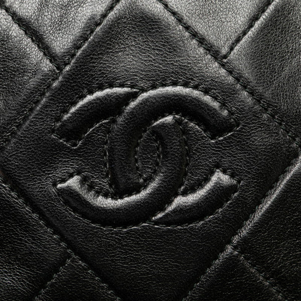 シャネル マトラッセ ココマーク タッセル 斜め掛け ショルダーバッグ ブラック ラムスキン レディース CHANEL 【中古】