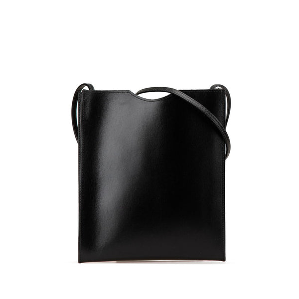 エルメス オニメトゥ 斜め掛け ショルダーバッグ ブラック ボックスカーフ レディース HERMES 【中古】