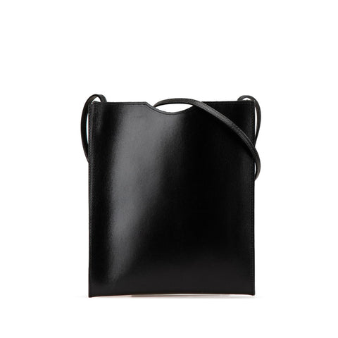 エルメス オニメトゥ 斜め掛け ショルダーバッグ ブラック ボックスカーフ レディース HERMES 【中古】