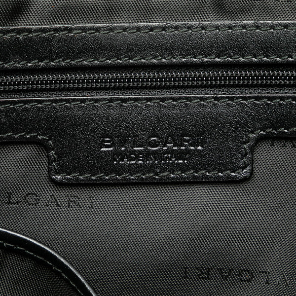 ブルガリ 斜め掛け ショルダーバッグ グレー ブラック PVC レザー メンズ BVLGARI 【中古】