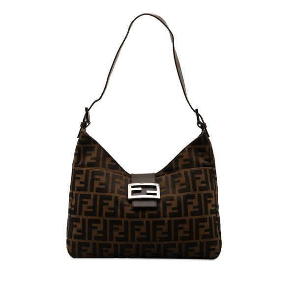 フェンディ ズッカ ワンショルダーバッグ ハンドバッグ 26569 ブラウン キャンバス レザー レディース FENDI 【中古】