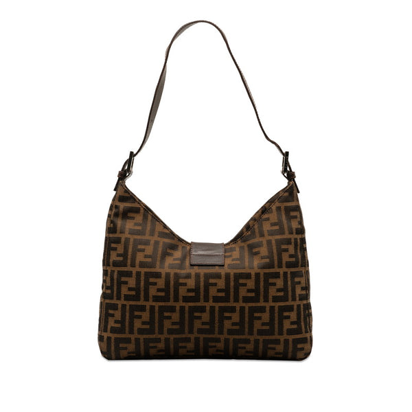 フェンディ ズッカ ワンショルダーバッグ ハンドバッグ 26569 ブラウン キャンバス レザー レディース FENDI 【中古】