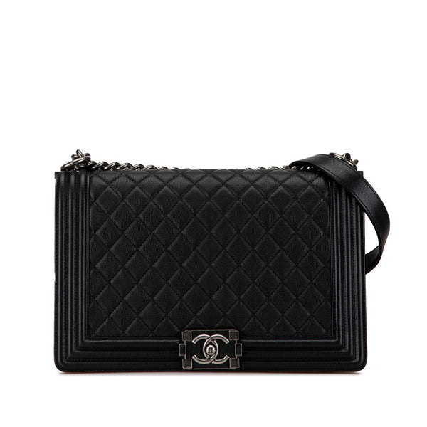 シャネル ココマーク ボーイシャネル チェーン ショルダーバッグ ブラック ラムスキン レディース CHANEL 【中古】