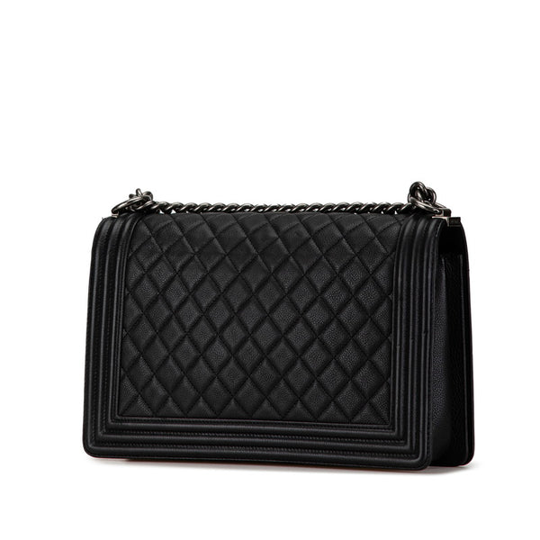 シャネル ココマーク ボーイシャネル チェーン ショルダーバッグ ブラック ラムスキン レディース CHANEL 【中古】