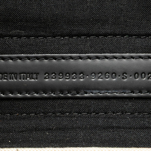 バレンシアガ ネイビーカバス ハンドバッグ トートバッグ 339933 ベージュ ブラック キャンバス レザー レディース BALENCIAGA 【中古】