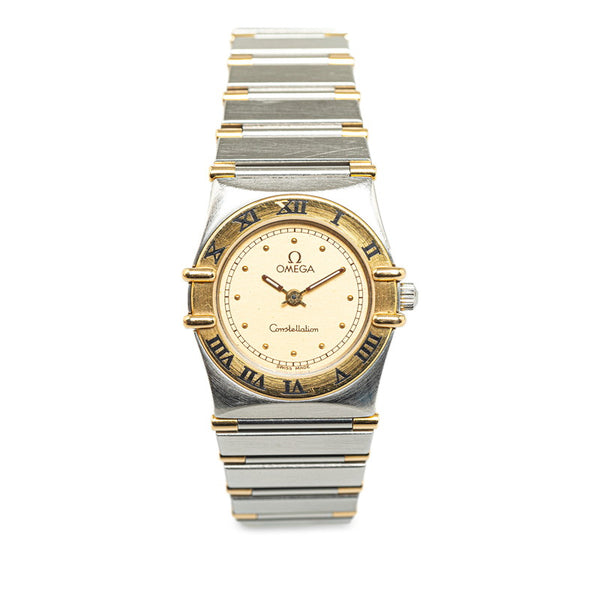 オメガ コンステレーション 腕時計 1270.10.00 クオーツ ゴールド文字盤 ステンレススチール メッキ レディース OMEGA 【中古】