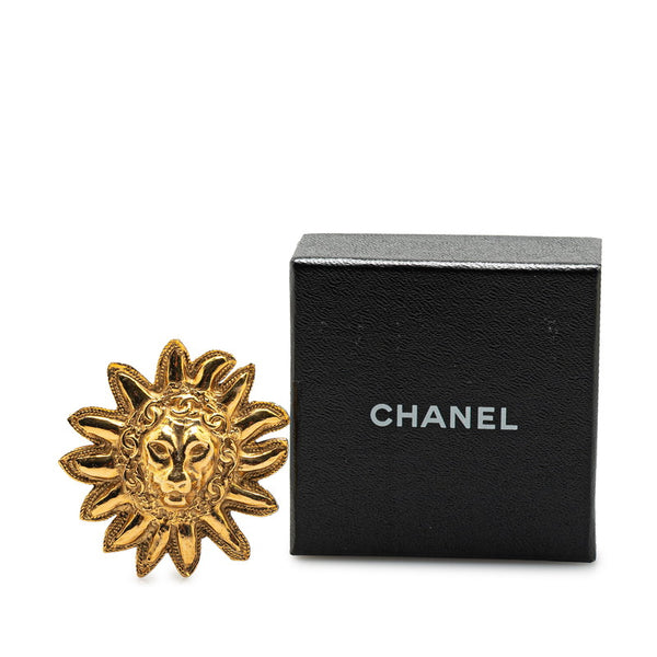 シャネル ヴィンテージ ライオン サン モチーフ ブローチ ゴールド メッキ レディース CHANEL 【中古】