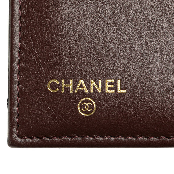 シャネル マトラッセ ココマーク 三つ折り財布 AP0232 ブラック キャビアスキン レディース CHANEL 【中古】