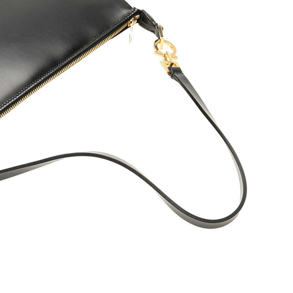 サルヴァトーレフェラガモ ガンチーニ ワンショルダーバッグ ポーチ AU-21-2036 ブラック レザー レディース Salvatore Ferragamo 【中古】