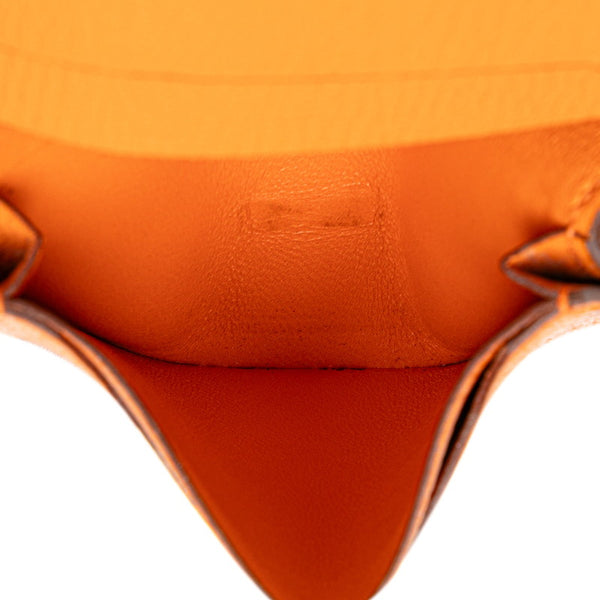 エルメス ベアン カードケース 名刺入れ  オレンジ シェーブル レディース HERMES 【中古】