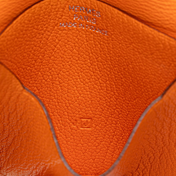 エルメス ベアン カードケース 名刺入れ  オレンジ シェーブル レディース HERMES 【中古】