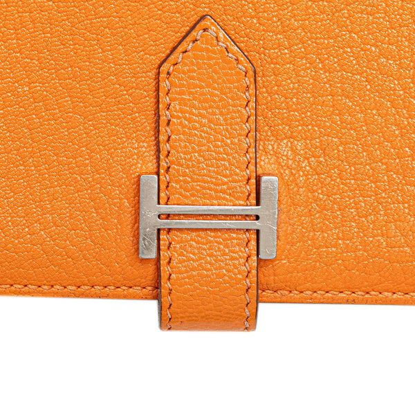 エルメス ベアン カードケース 名刺入れ  オレンジ シェーブル レディース HERMES 【中古】