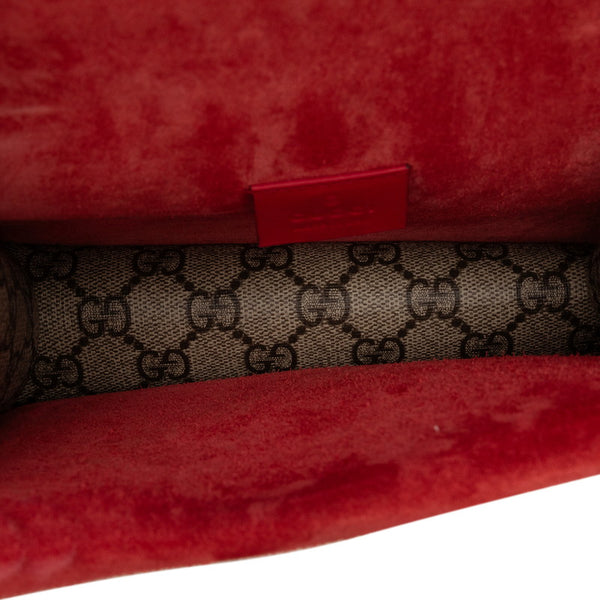 グッチ GGスプリーム デュオニュソス 斜め掛け チェーン ショルダーバッグ 421970 ベージュ レッド PVC スウェード レディース GUCCI 【中古】