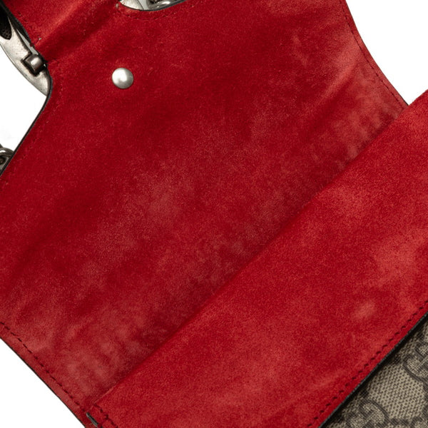 グッチ GGスプリーム デュオニュソス 斜め掛け チェーン ショルダーバッグ 421970 ベージュ レッド PVC スウェード レディース GUCCI 【中古】